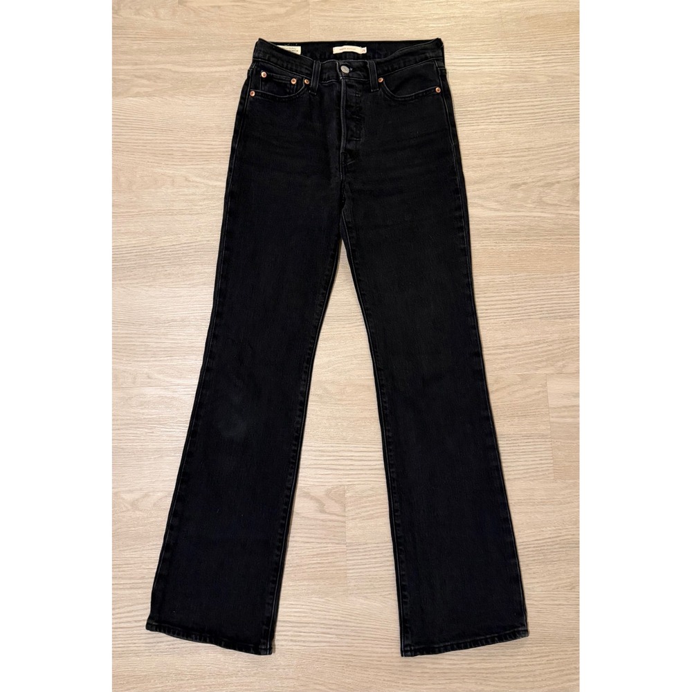 Levi's Wedgie Wedgie Bootcut Jeans Women 26 Black Denim High Rise Classic Retro